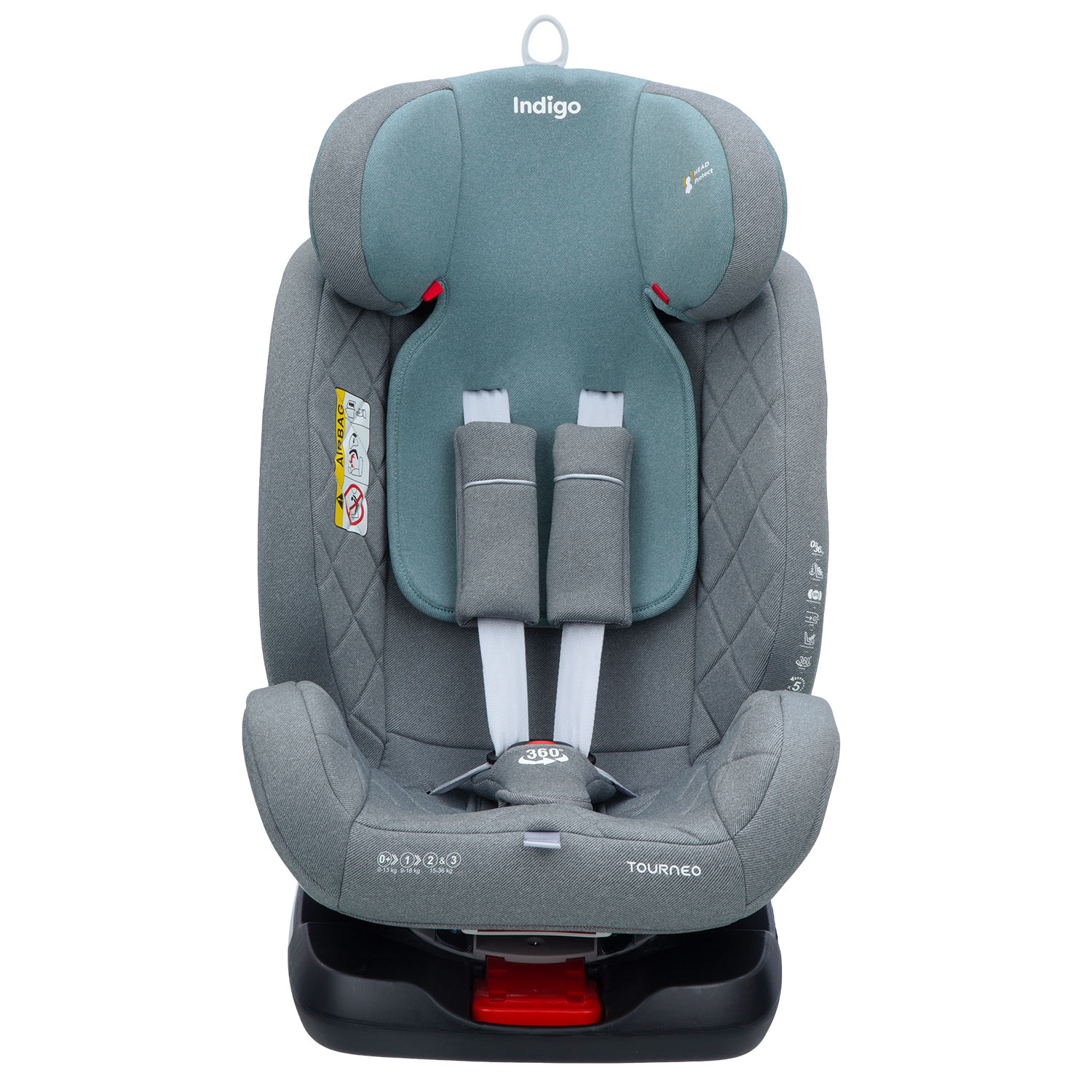 Автокресло Indigo Tourneo Isofix 0+/1/2/3 (0-36 кг) серый - фото 16