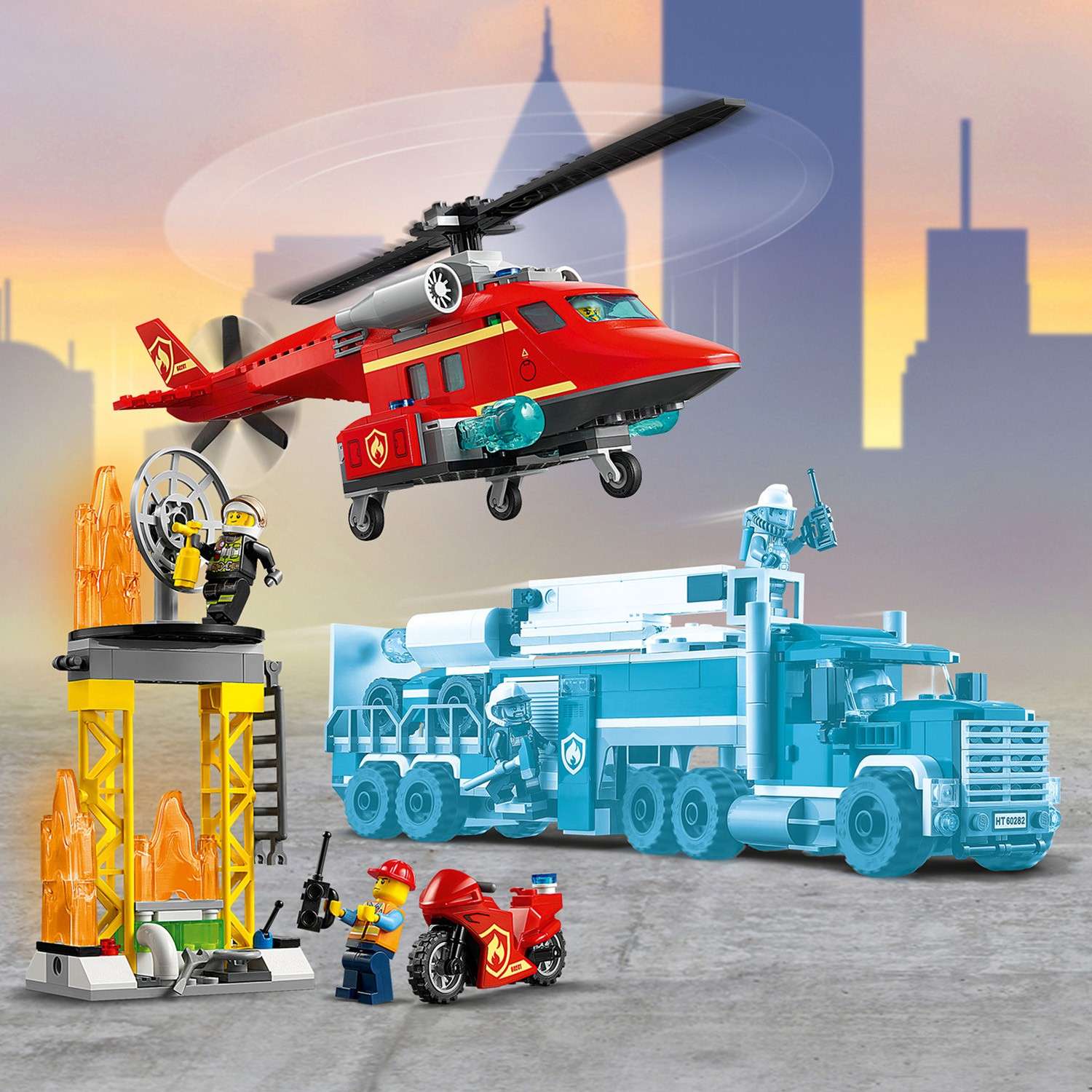 Конструктор LEGO City Fire Спасательный вертолёт блочный - фото 9