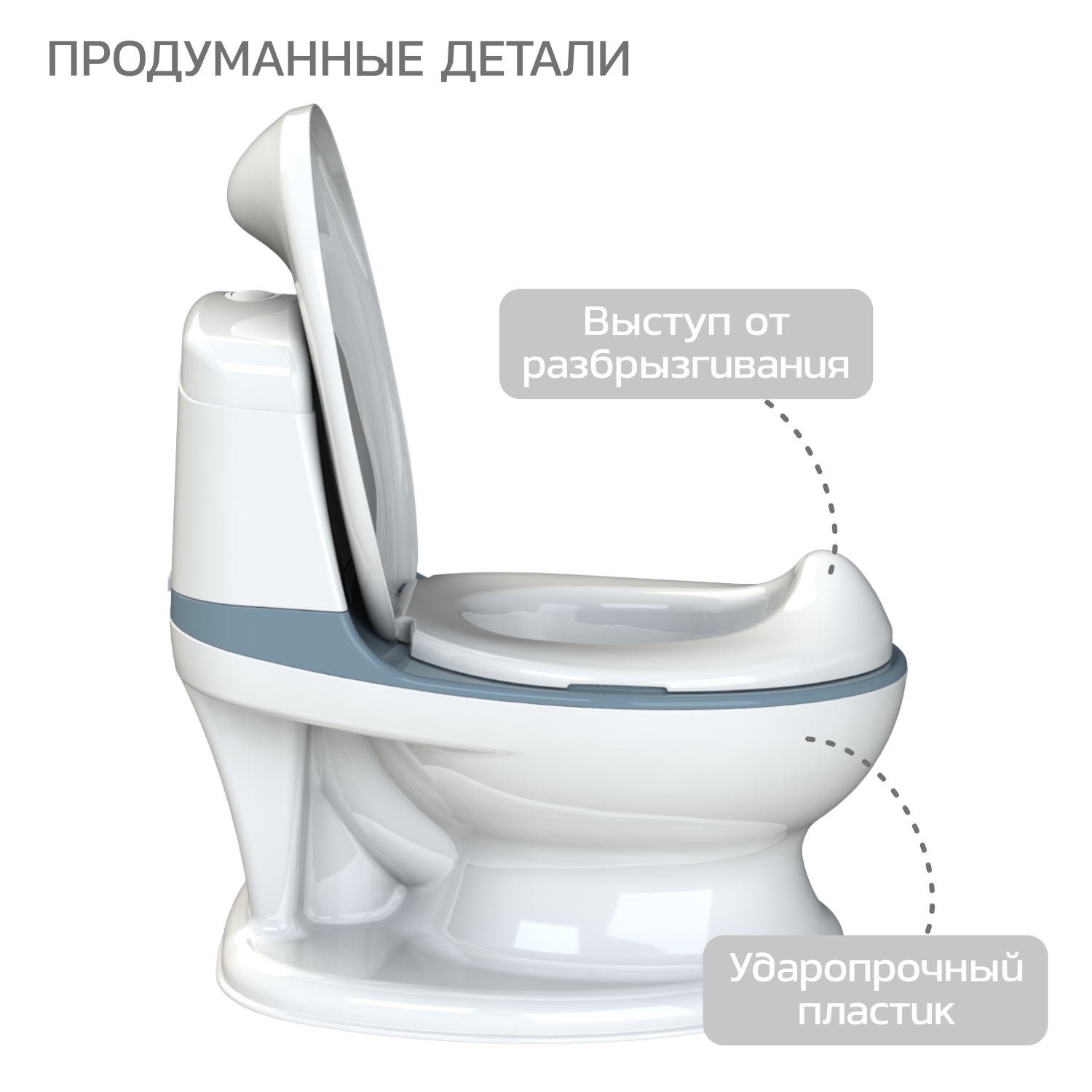 Горшок Babyton Cozy Potty музыкальный голубой - фото 5