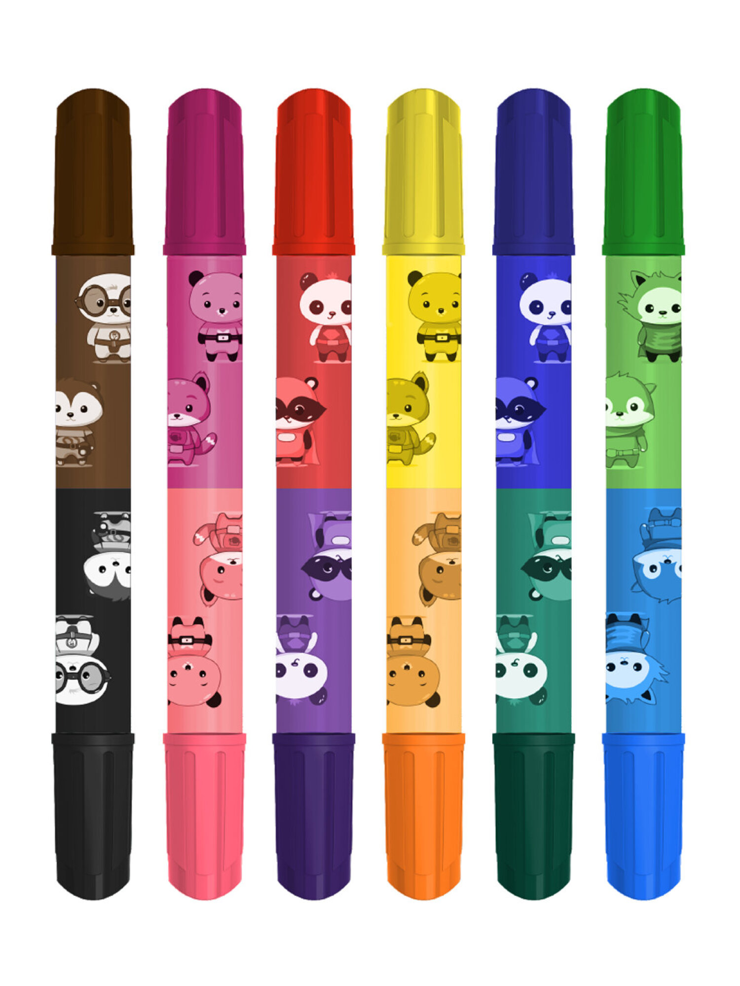 Фломастеры Brauberg двусторонние 6 шт. - фото 3