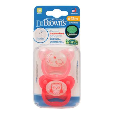 Пустышка Dr Browns от 6 мес. 2 шт. в ассортименте