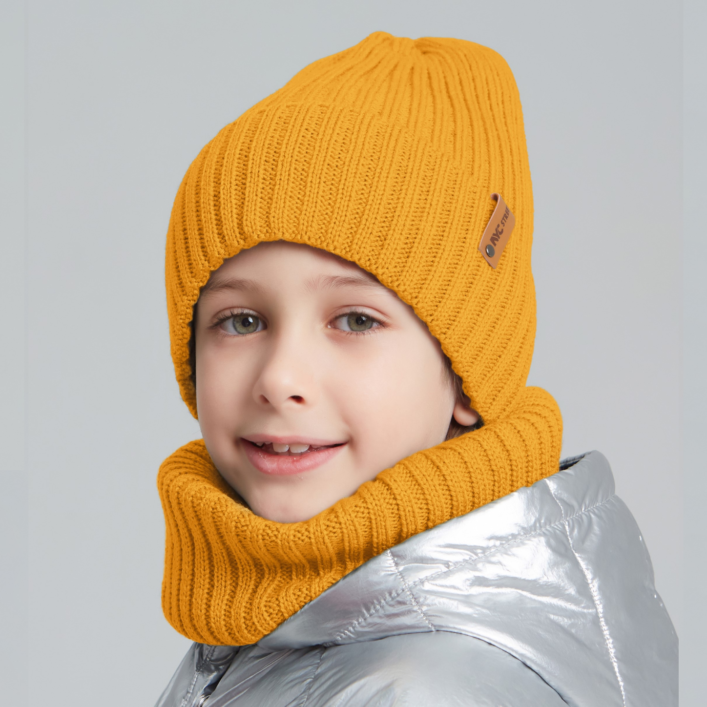 Шапка и снуд KUBRIO KU-H-104-GplainW-mustB - фото 3