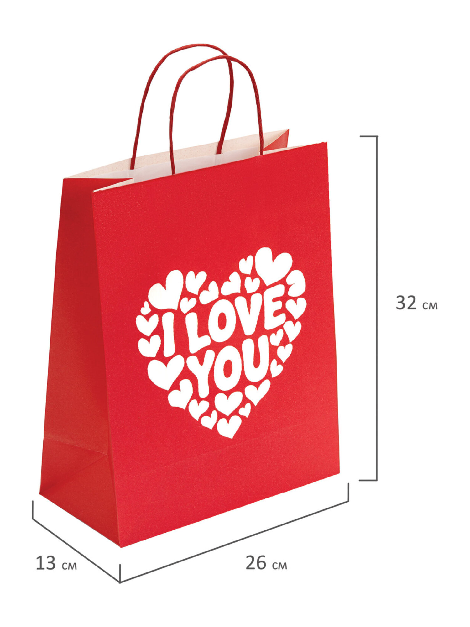 Пакет подарочный Золотая сказка большой крафтовый на день святого Валентина - фото 6