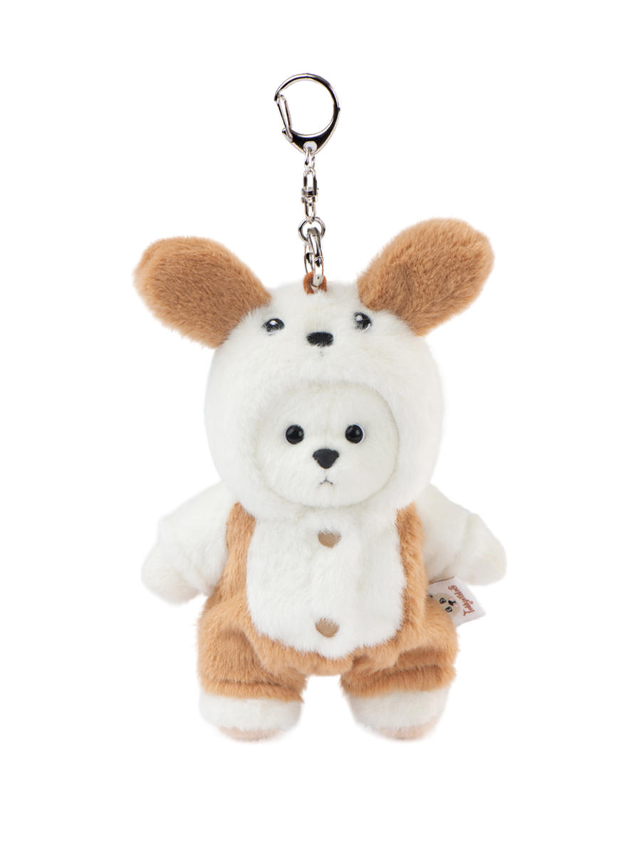 Мягкая игрушка TeddyTales Медведь костюм Щенка брелок XS - фото 1