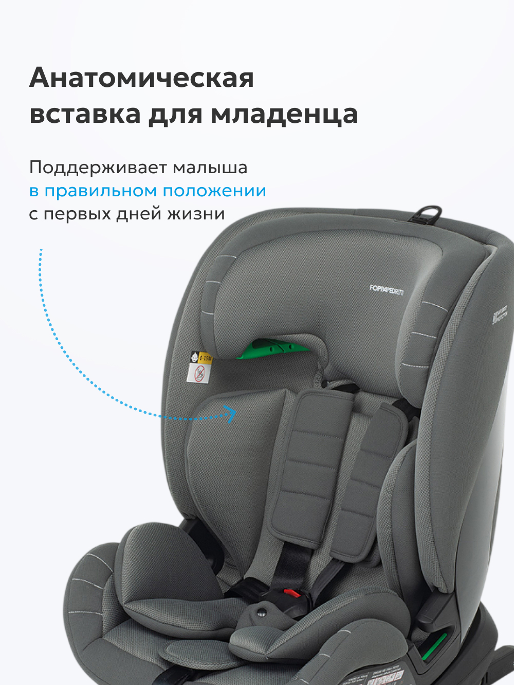 Автокресло Foppapedretti Pitstop Isofix 1/2/3 (9-36 кг) серый - фото 2