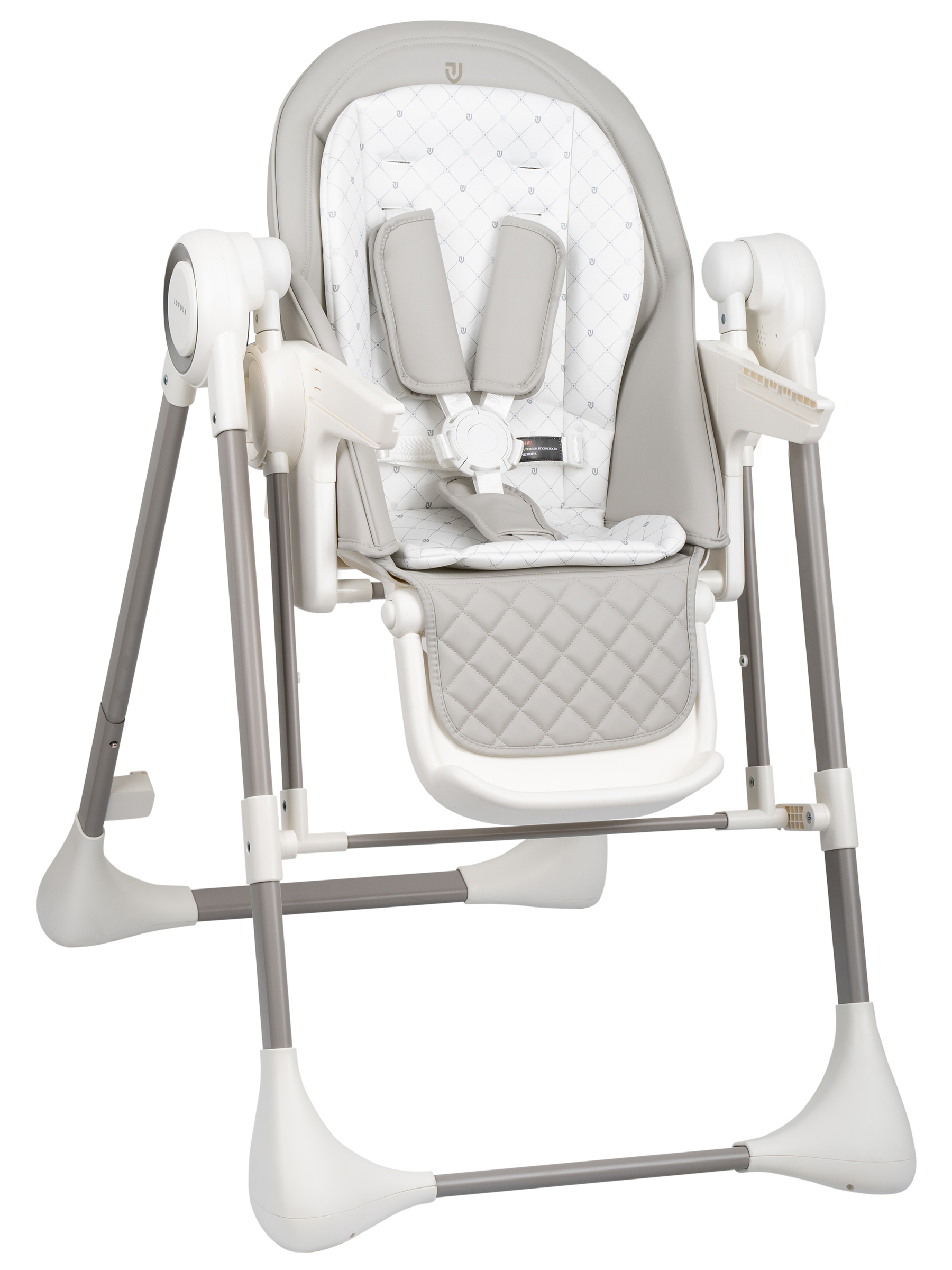 Стульчик для кормления JOVOLA Muza с функцией электрокачели серый - фото 2