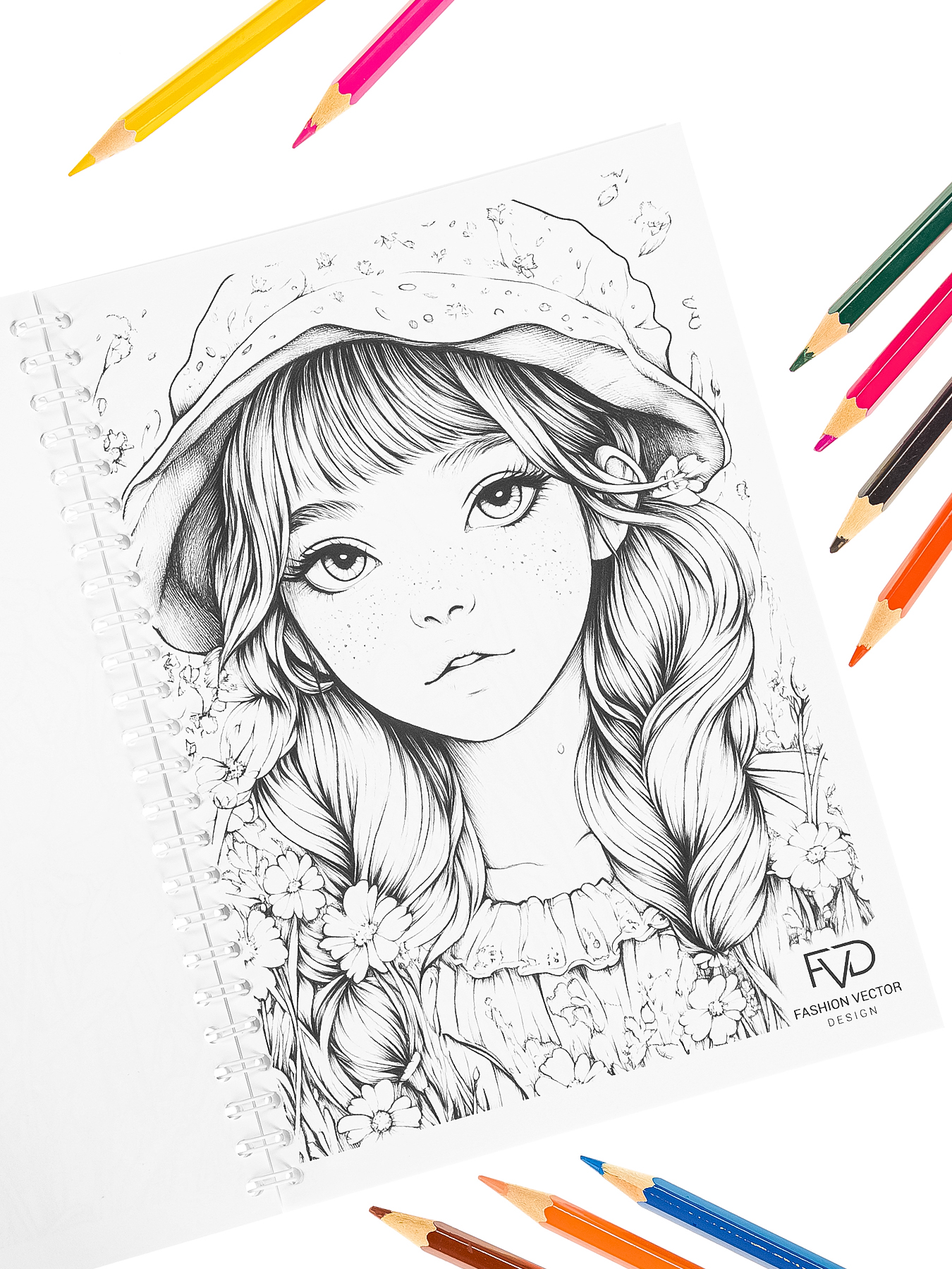 Раскраска Fashion Vector Design А5 30 листов Весенние цветы - фото 10