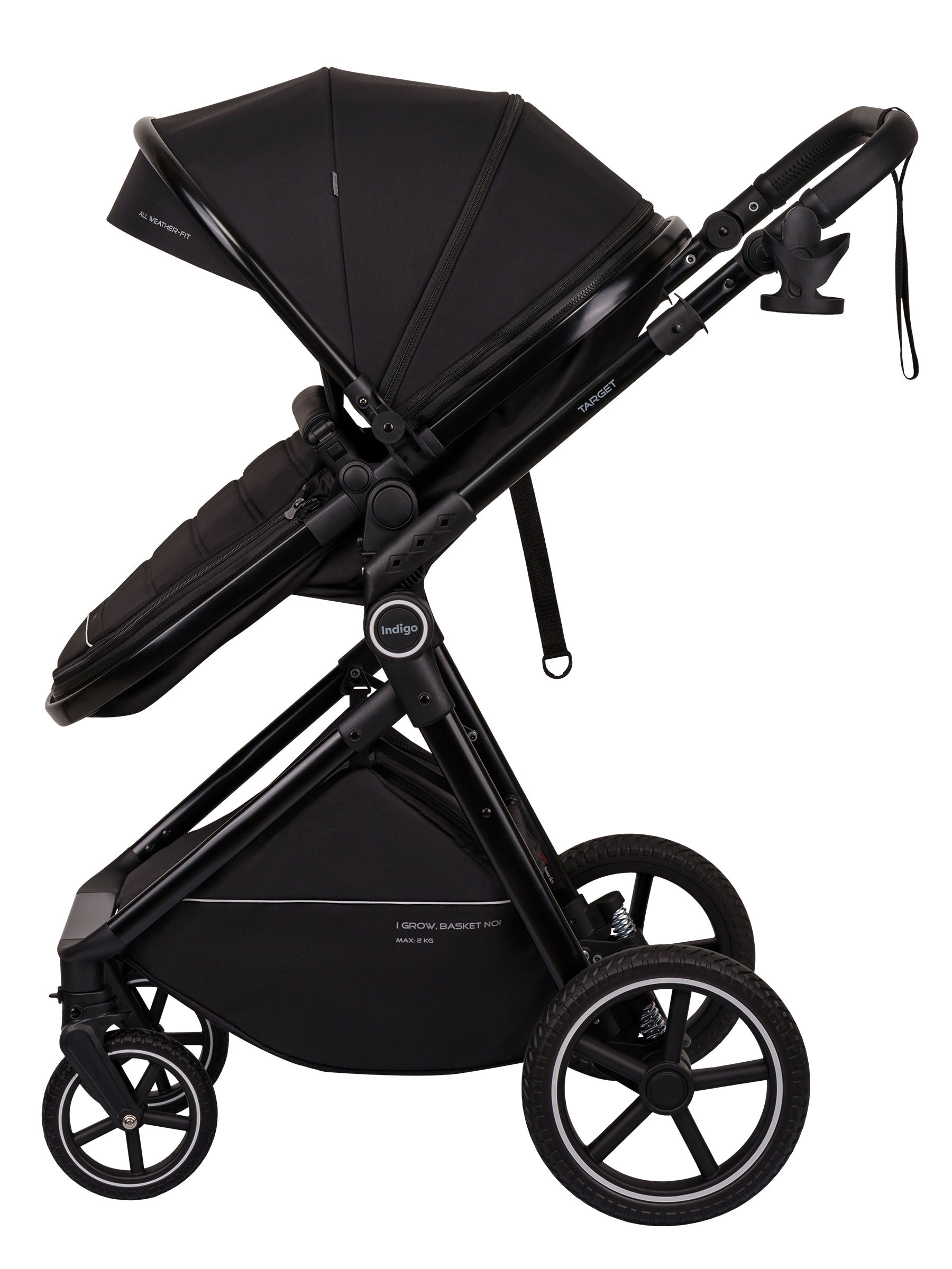 Коляска трансформер Indigo Target 3в1 черный - фото 29