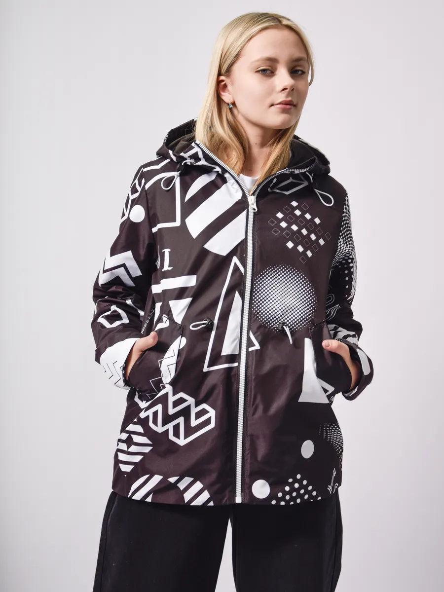 Ветровка Аврора 1107-Д/черный/белый - фото 2