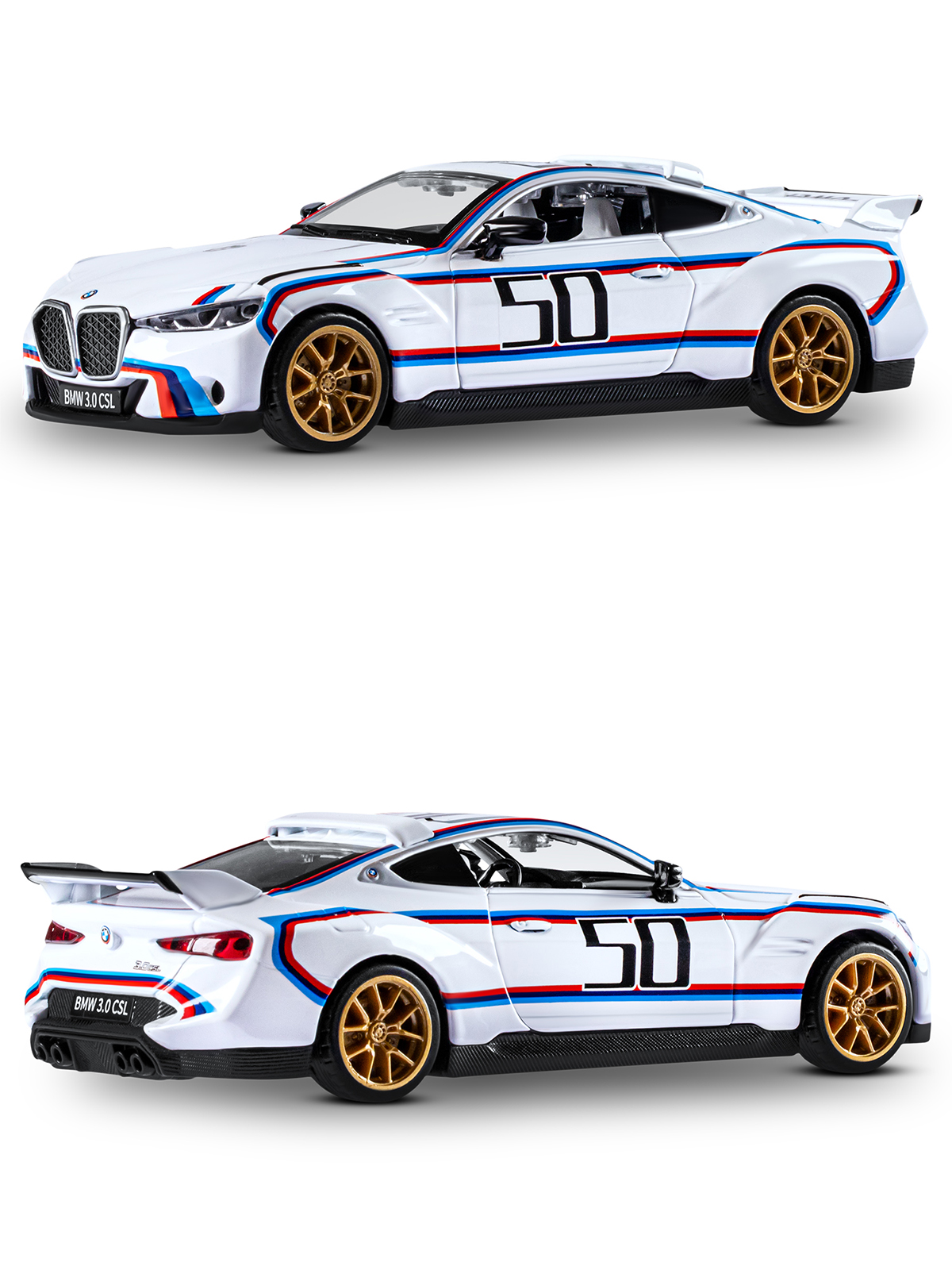 Автомобиль АВТОпанорама BMW 3.0 CSL 1:34 JB1251661 - фото 8