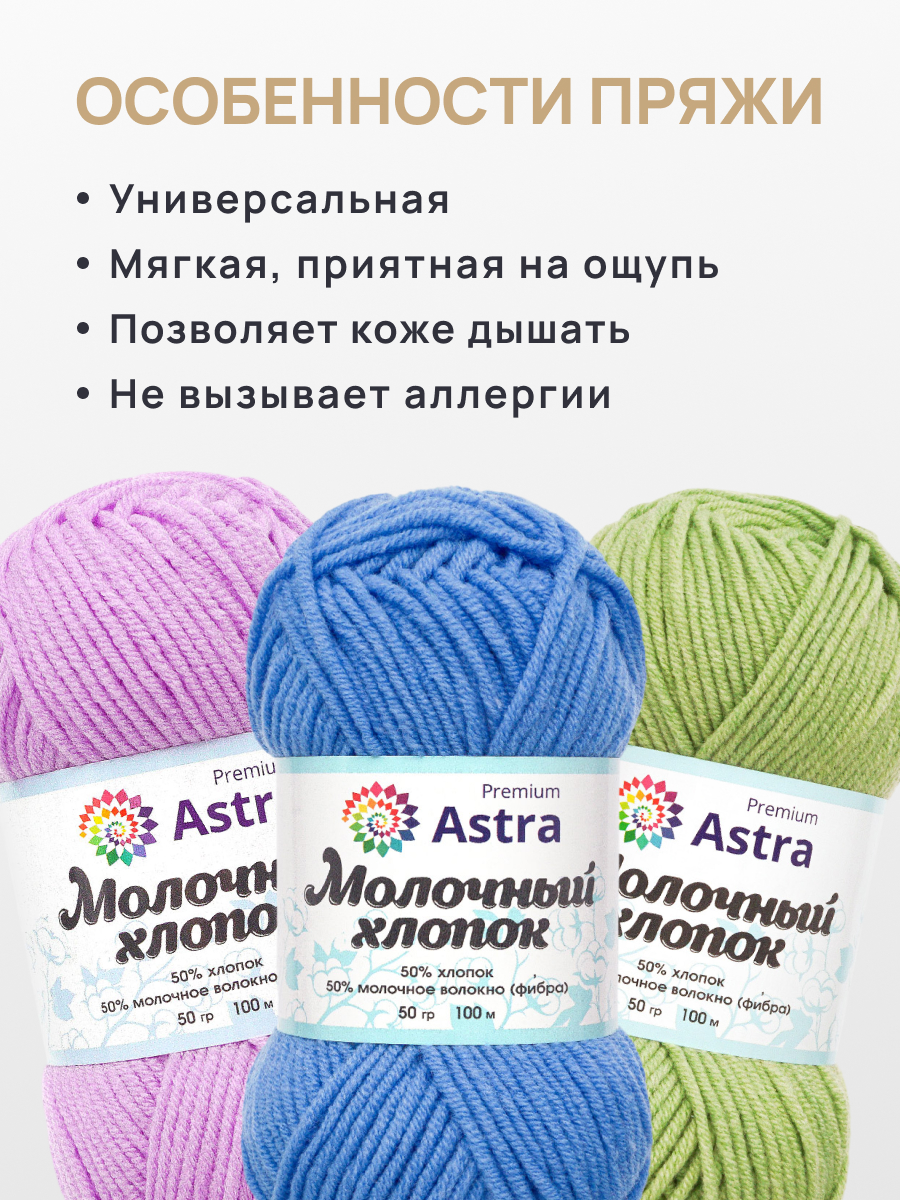 Пряжа для вязания Astra Premium 50г 100м 10шт - фото 4