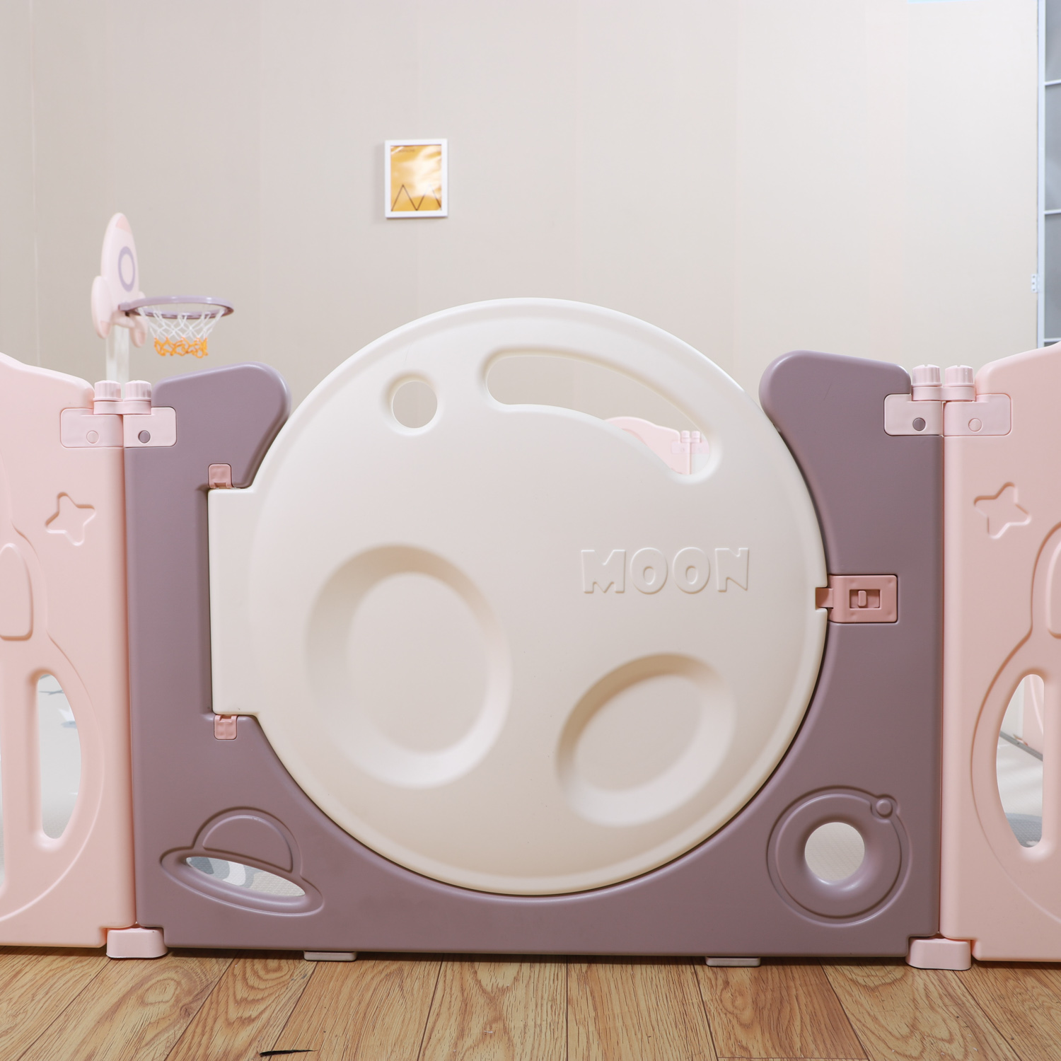 Манеж UNIX line Unix line SUPREME Space 200x240 с ковриком горкой и баскетбольным кольцом PPSUSP18BROS - фото 5