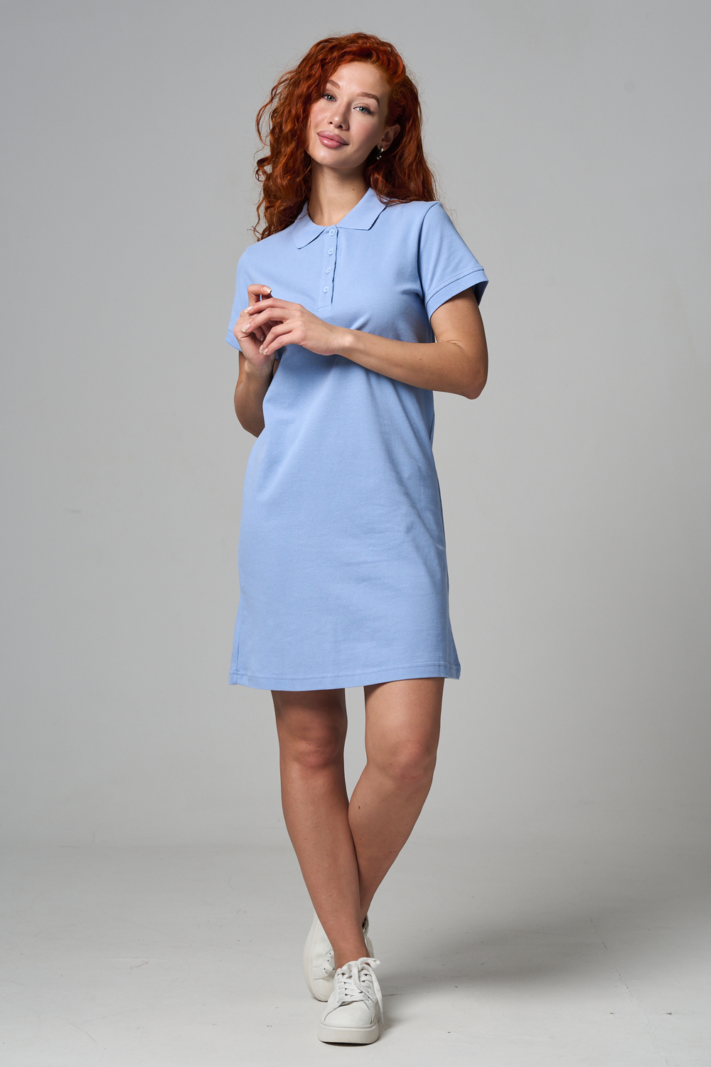 Платье Натали Суслова 14413/1 серо-голубой - фото 2