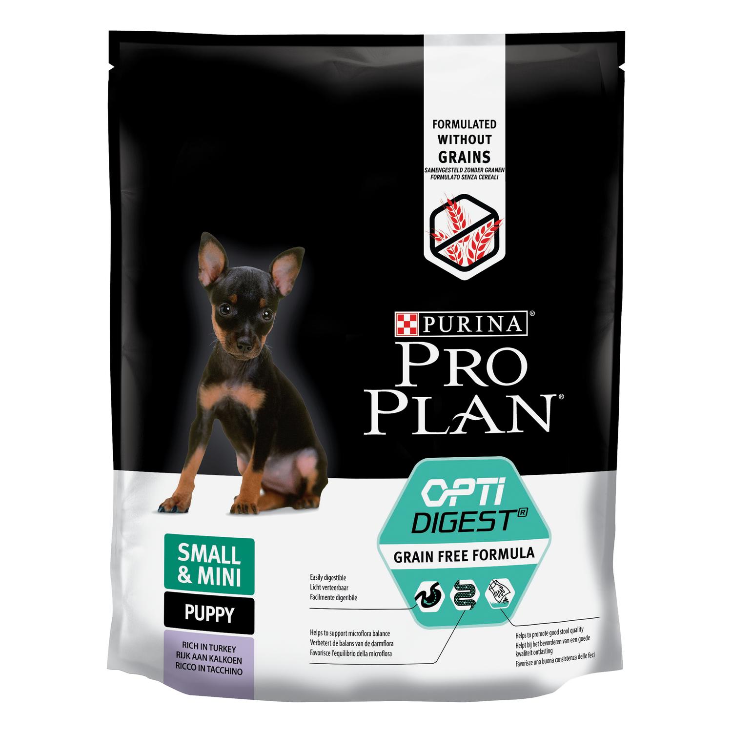 Корм для щенков PRO PLAN Grain Free Formula мелких и карликовых пород чувствительное пищеварение индейка 700г - фото 2