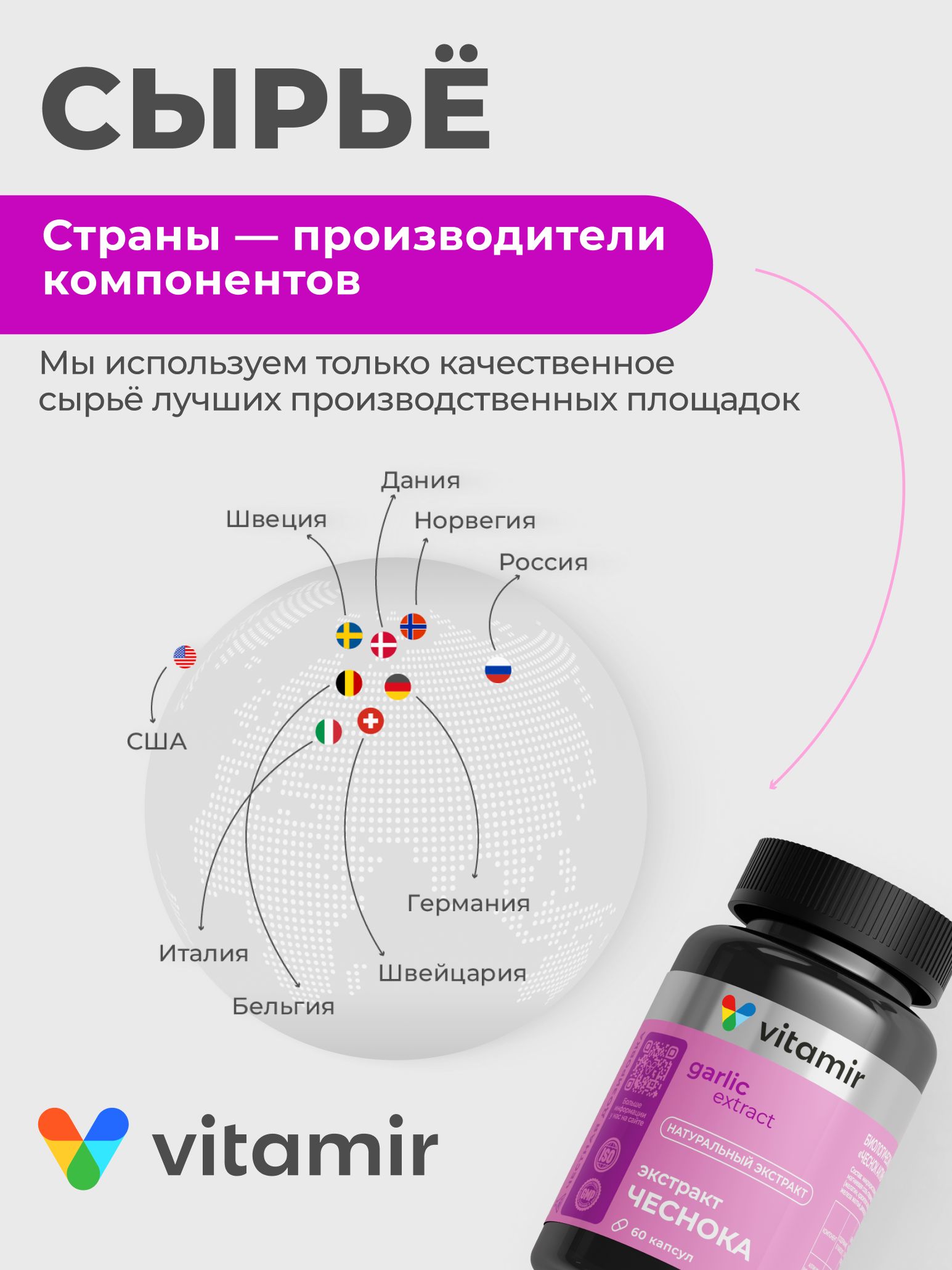 Чеснок Актив экстракт VITAMIR для иммунитета сердца и сосудов 60 капсул - фото 8