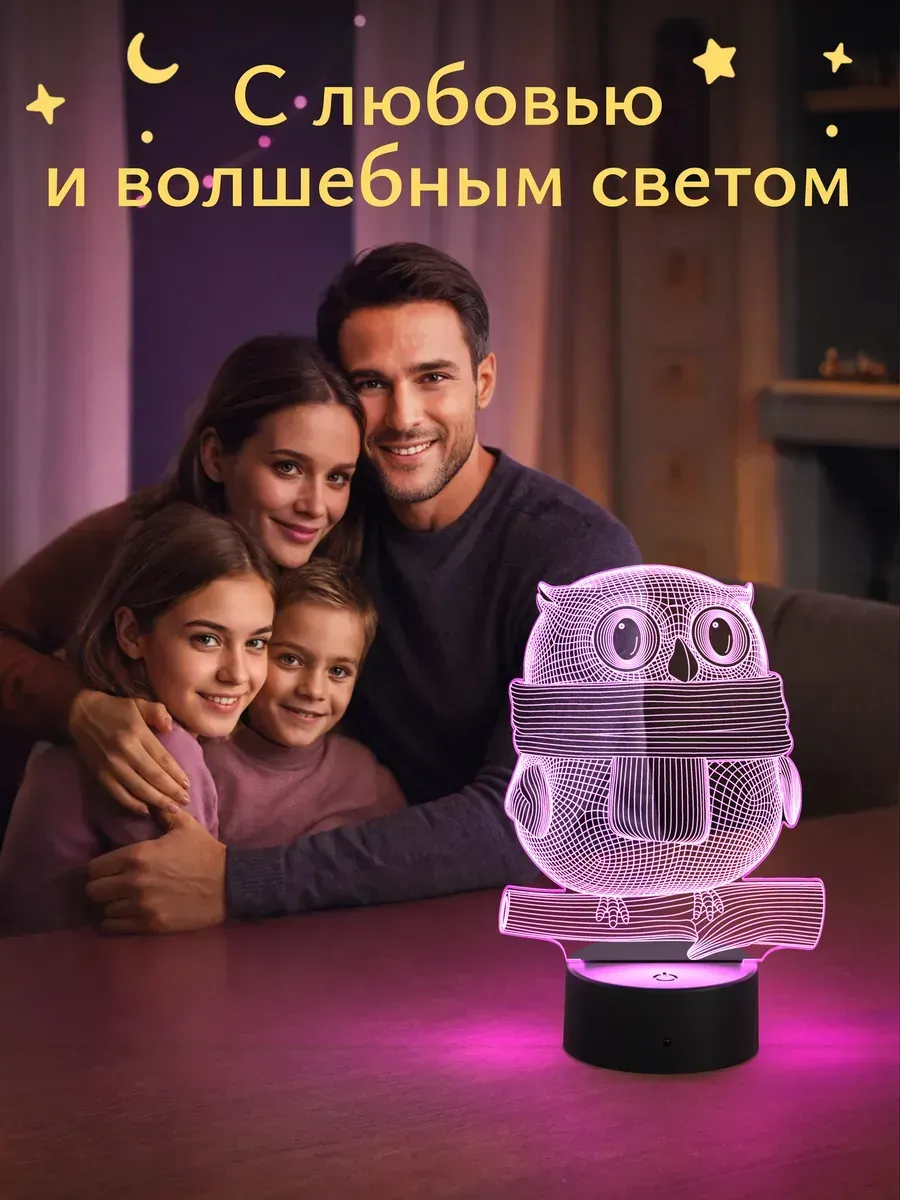 Ночник Светофей Совушка на ветке - фото 6