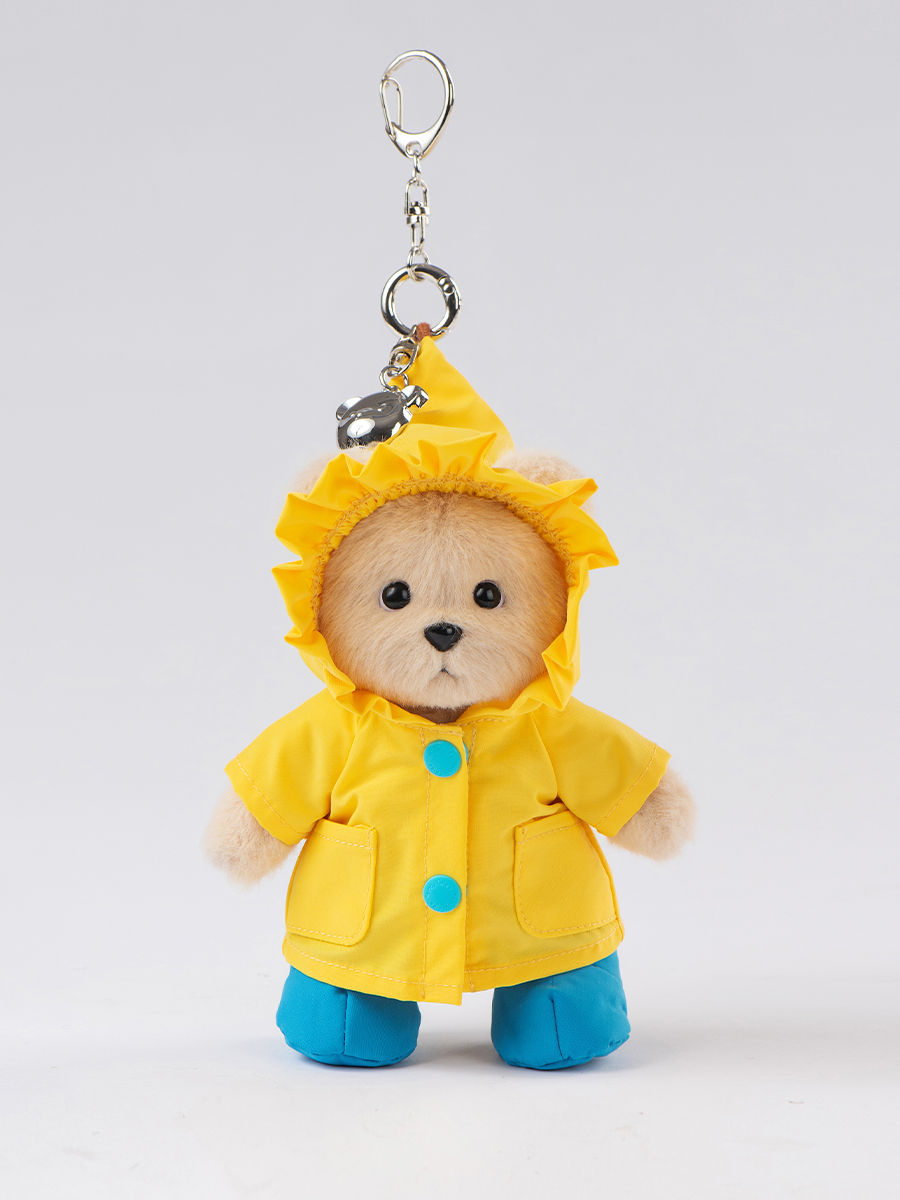Мягкая игрушка TeddyTales Медведь в дождевике брелок - фото 1