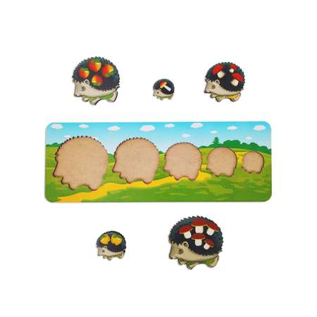 Игрушка Нескучные игры рамка-вкладыш Монтессори Ежики