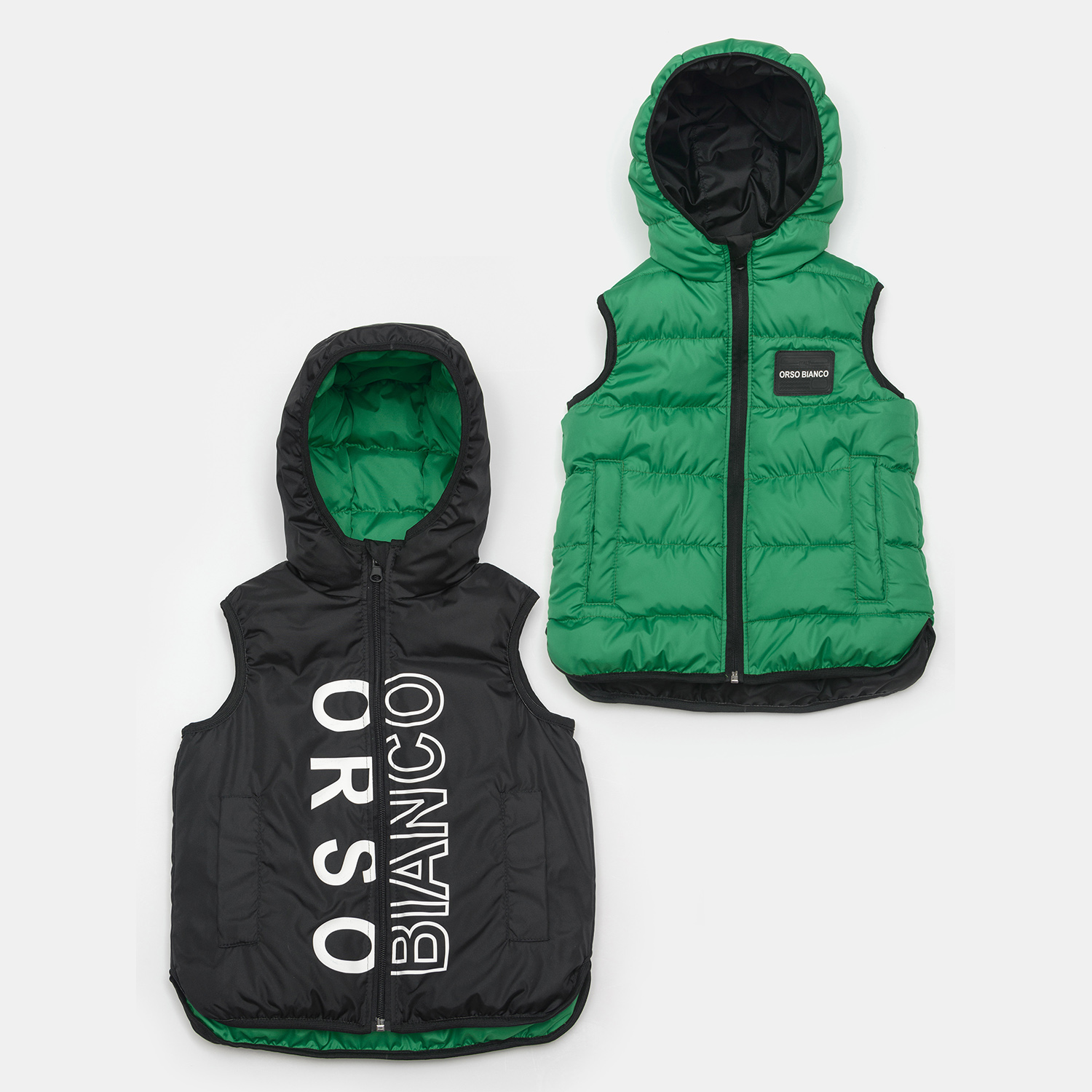 Жилет двусторонний Orso Bianco OB31035-12_зеленый/черный - фото 5