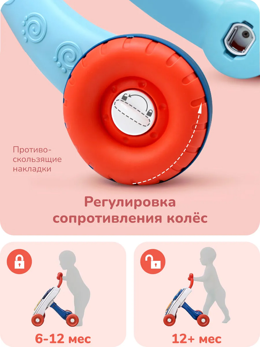 Ходунки Play okay с ручкой - фото 6