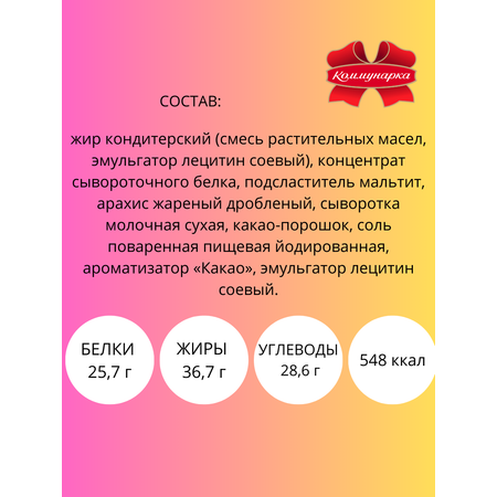 Конфеты Коммунарка протеин 22% 1 кг