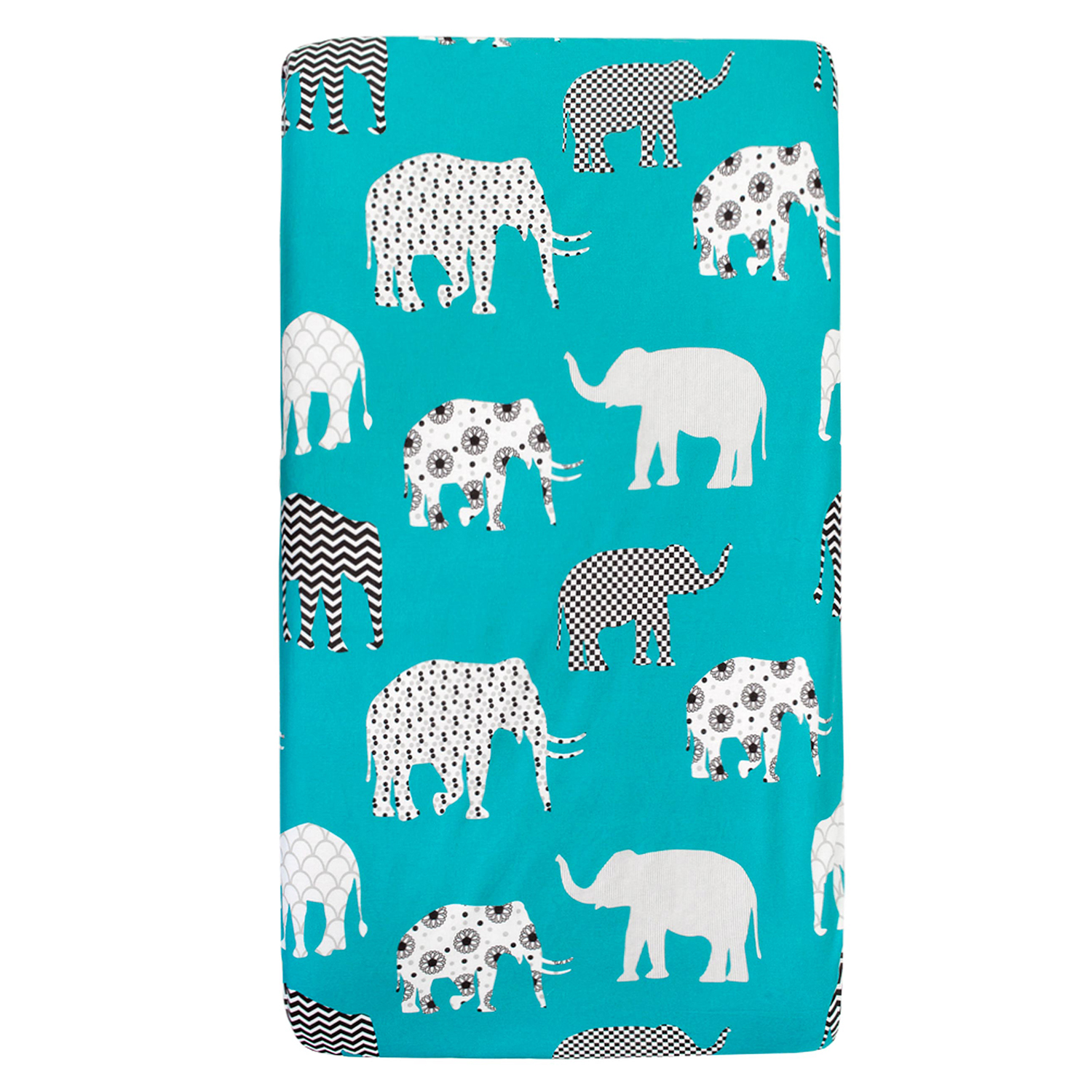 Простыня Amarobaby Слоники для круглой кровати, на резинке - фото 1