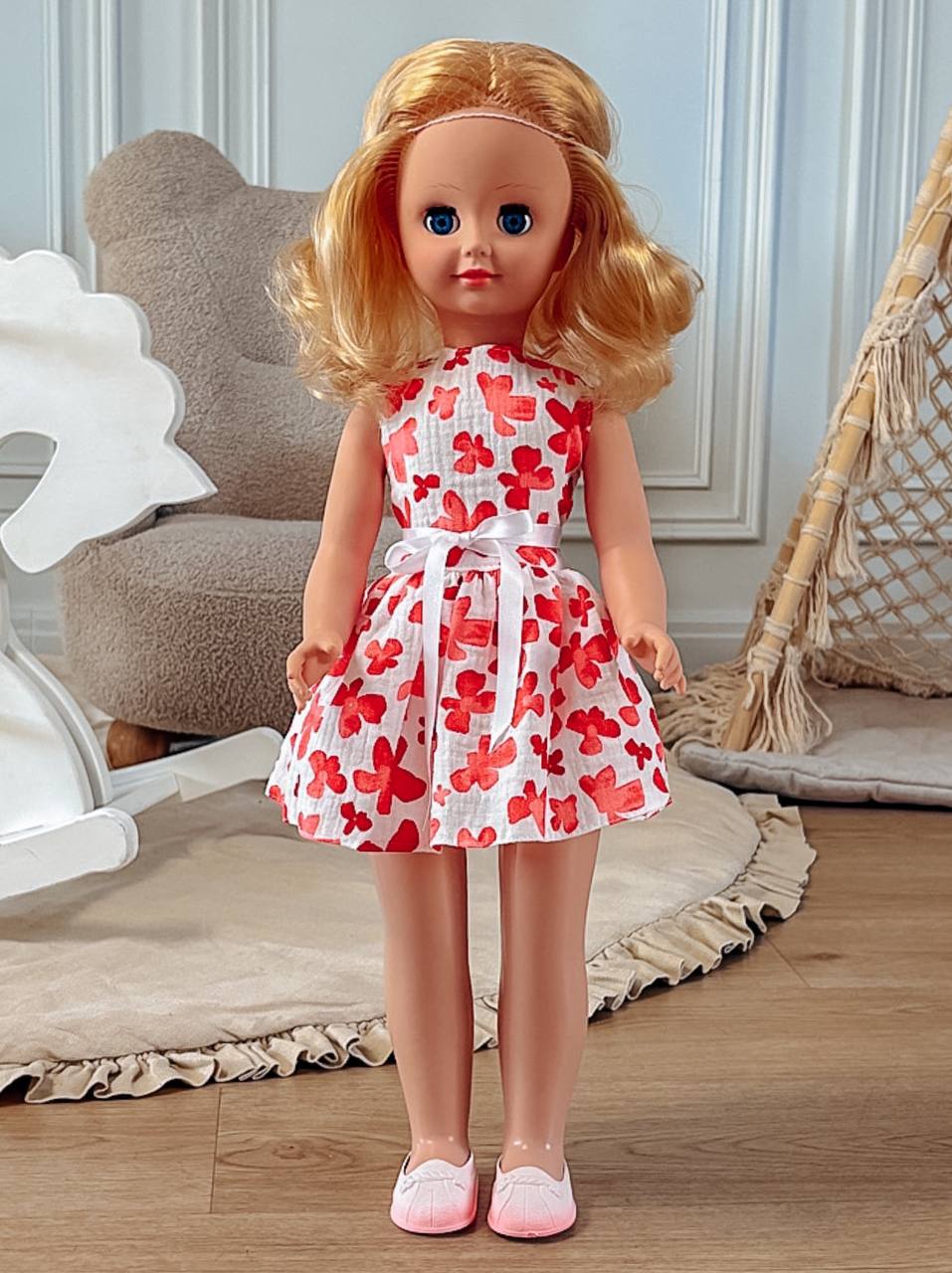 Кукла большая (ростовая) СТРАНА КУКОЛ говорящая в платье высота 60 см 24-18.3 - фото 20