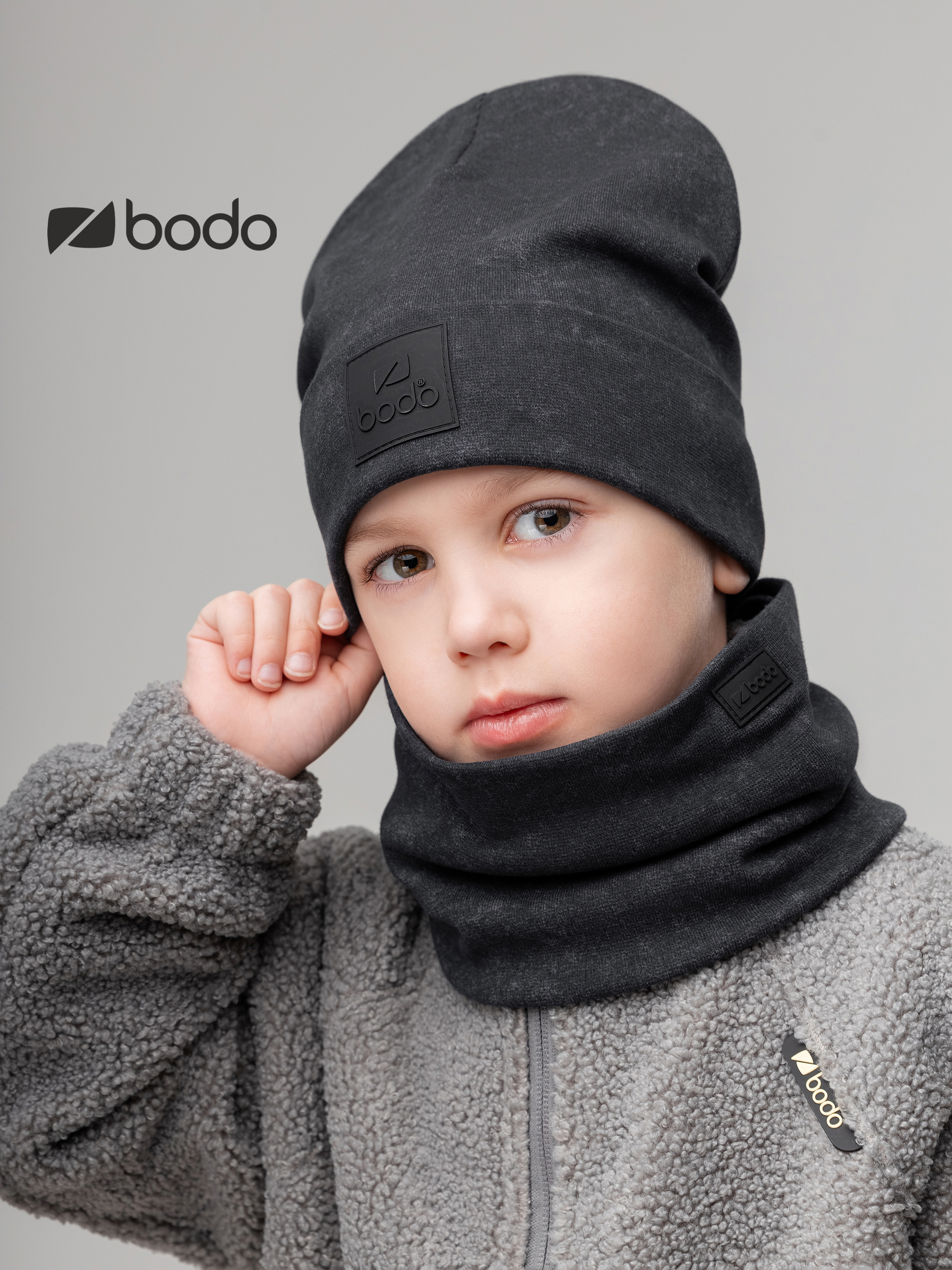 Шапка и снуд Bodo 13-150MU_графит (черный) - фото 2