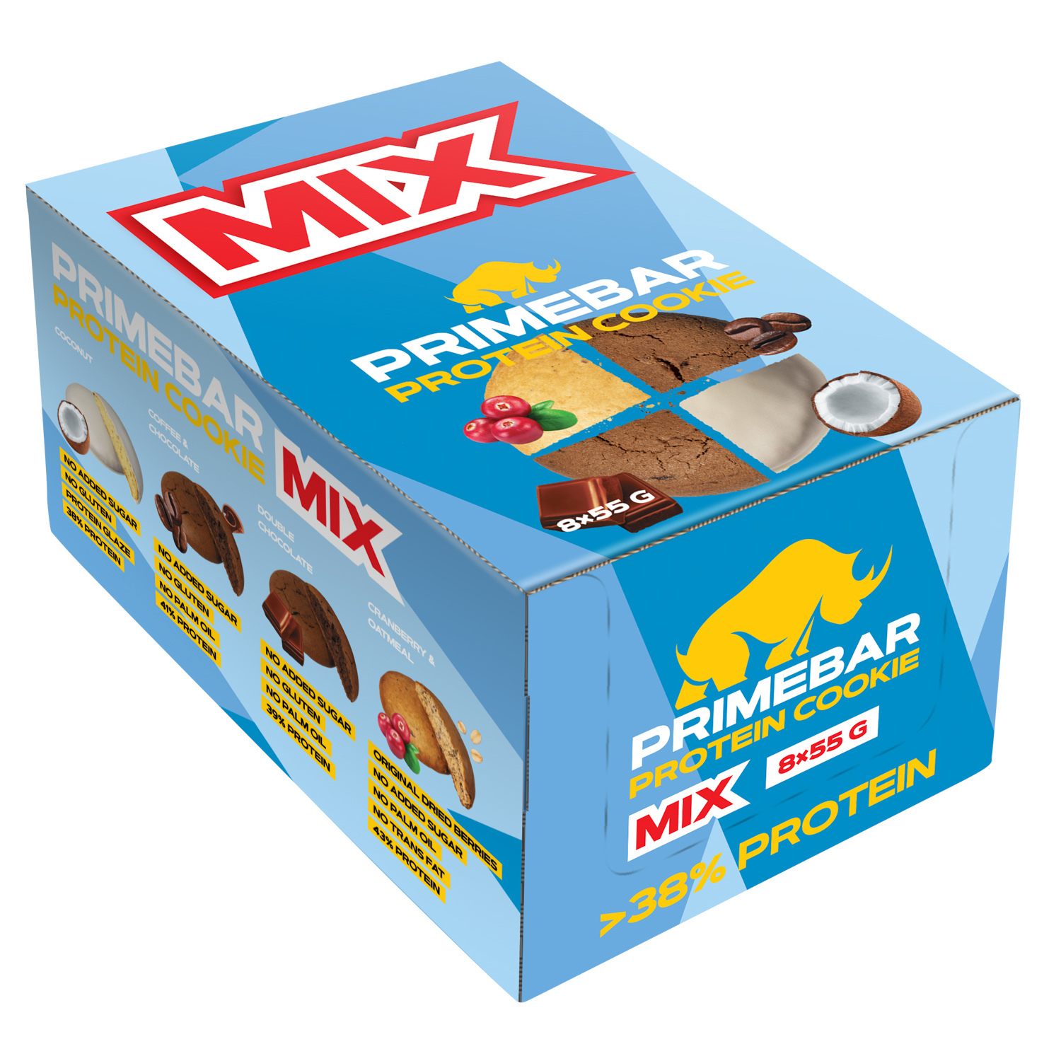 Печенье протеиновое Primebar Mix 55г*8шт - фото 1