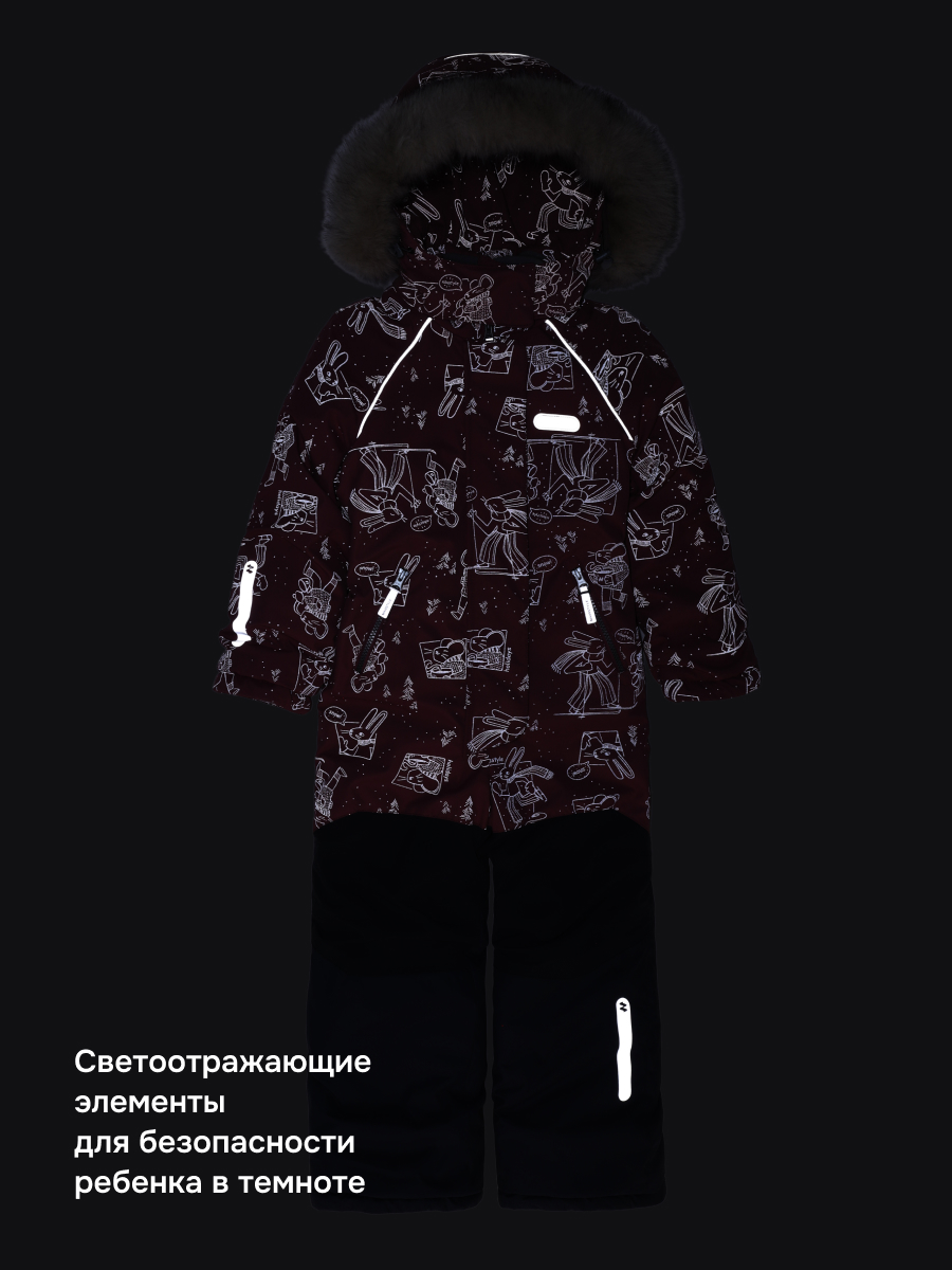 Комбинезон NIKASTYLE 8з0826 ягодный мусс/серый - фото 13