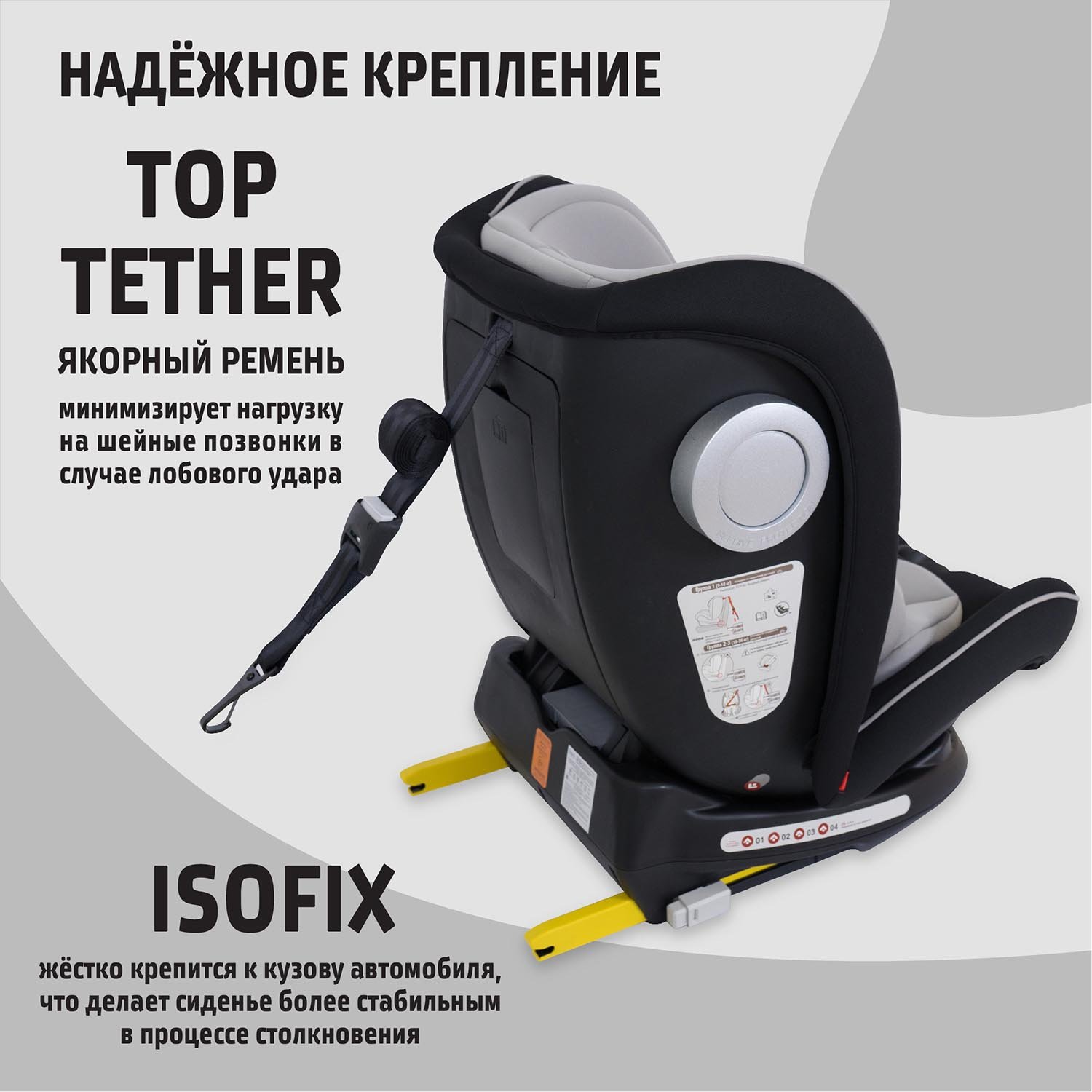 Автокресло Nuovita Maczione N123i-2 Isofix 1/2/3 (9-36 кг) серый - фото 5
