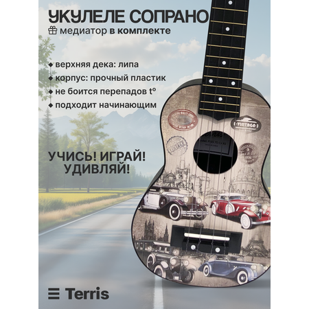 Игрушка музыкальная Terris PLUS 70 CARS укулеле