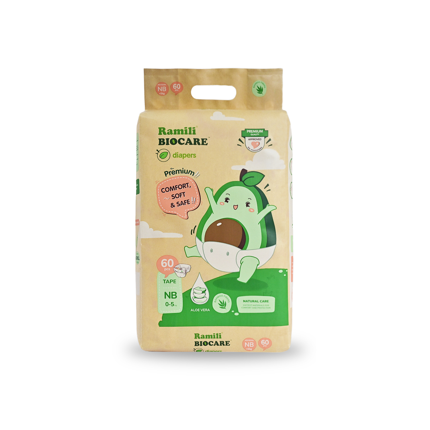 Подгузники Ramili Premium для новорожденных 0 (0-5) 60 шт. - фото 1