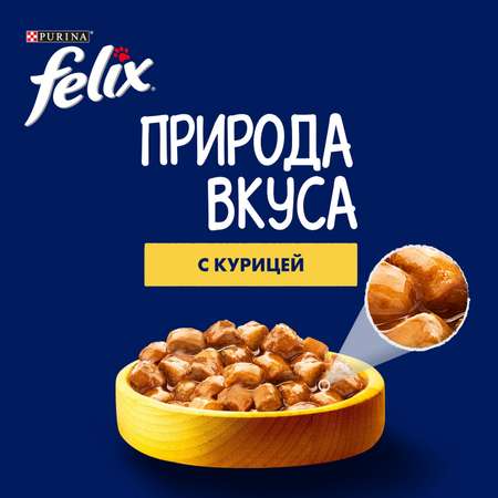 Корм для кошек Felix 75г для взрослых с курицей в соусе