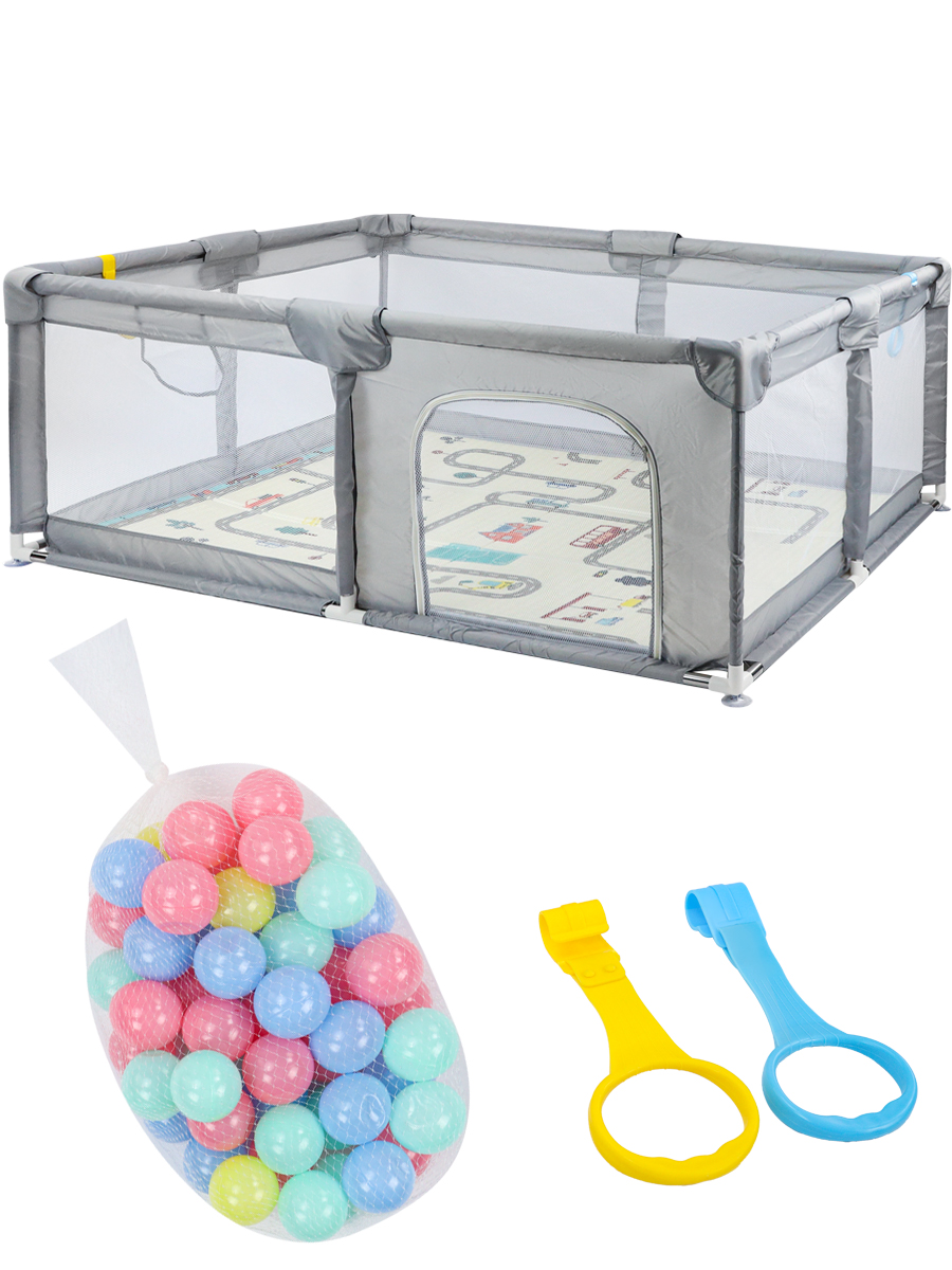 Манеж Рыжий кот 160х120 см серый DN0001191 - фото 1