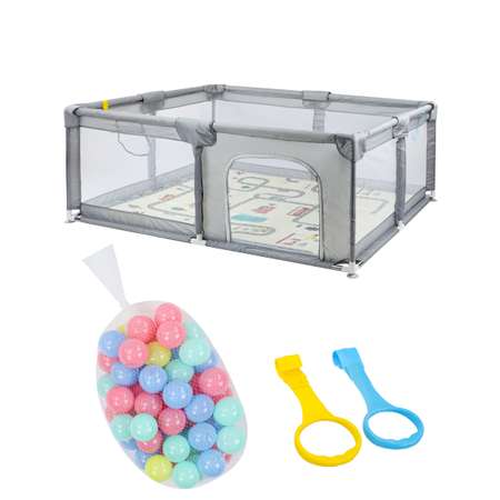 Манеж Рыжий кот 160х120 см серый