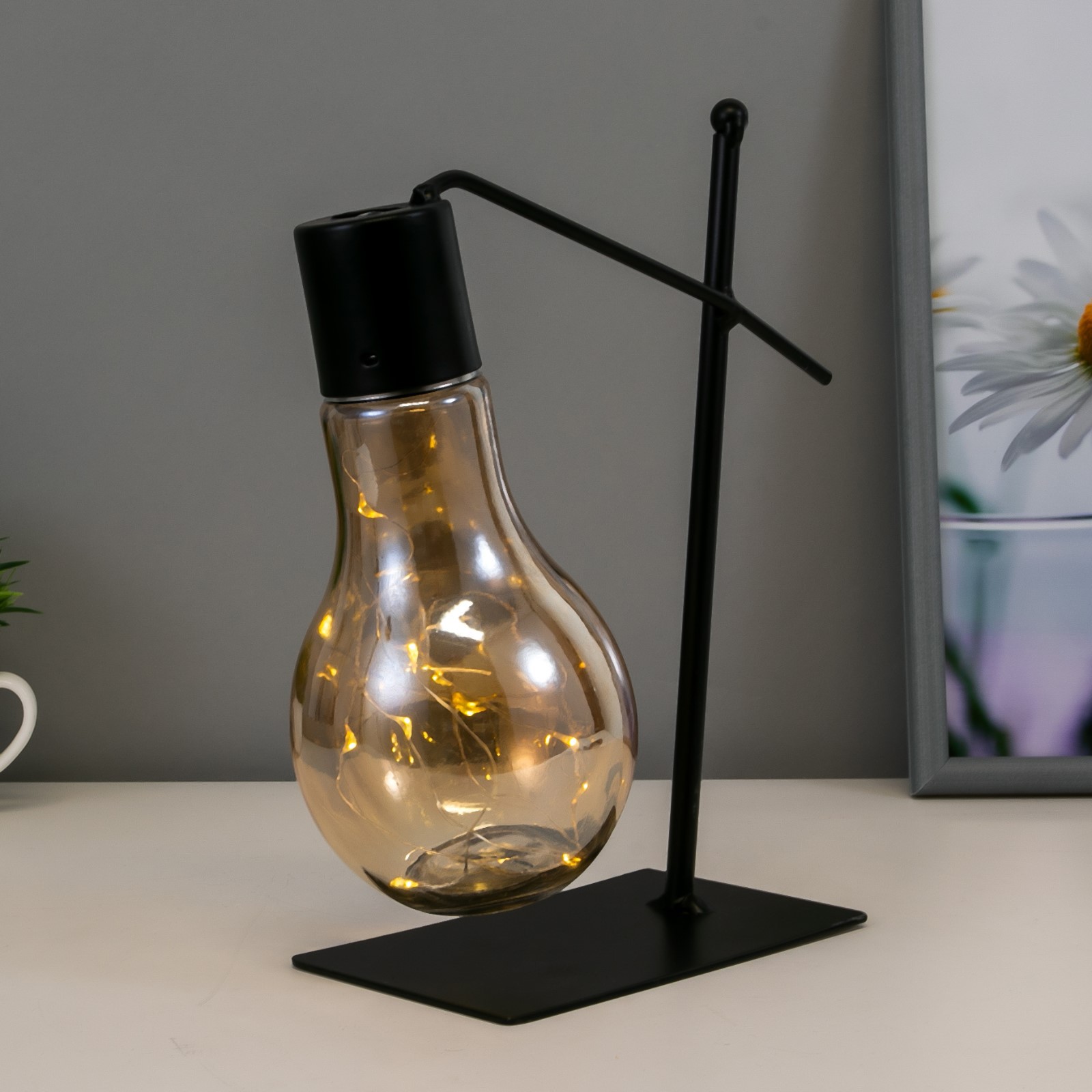 Ночник настольный RISALUX «Ночные огни» LED черный - фото 2