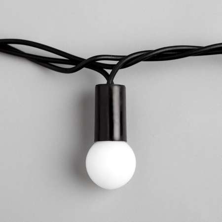Гирлянда Luazon «Нить» «Шарики 1.5 см» тёмная нить 200 LED свечение бело-синее мигание 220 В