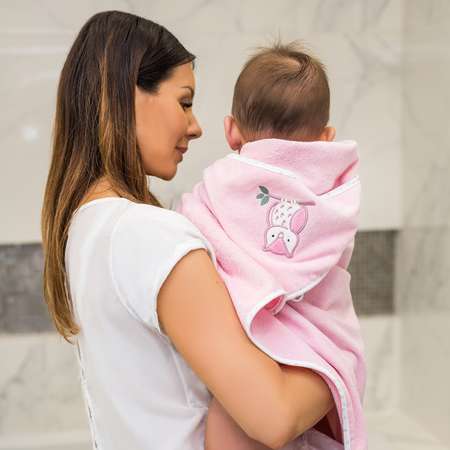 Полотенце Babyono Velour c велюром 100х100 см