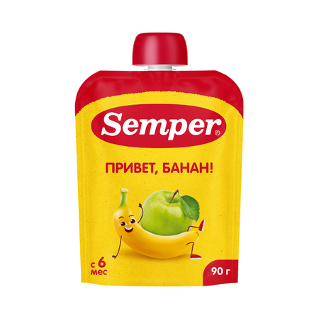 Пюре Semper Яблоко-банан с 6 мес 90 г