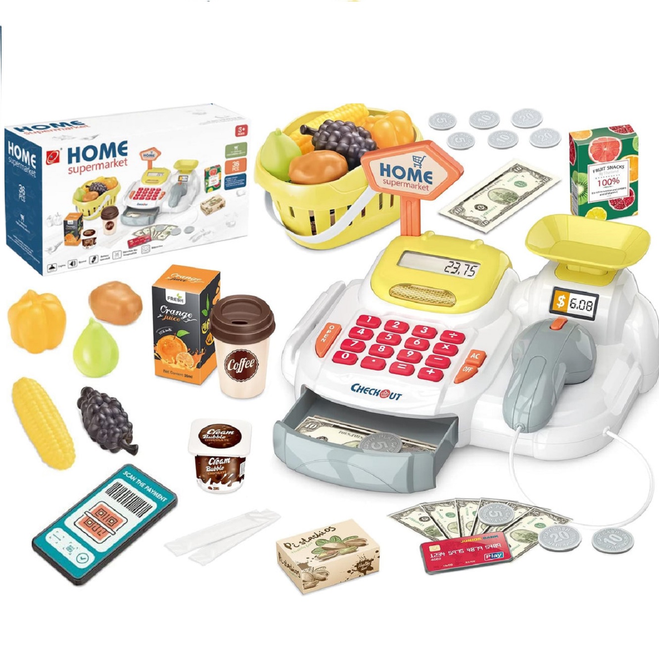 Игровой набор ТОТОША касса, продукты - фото 6