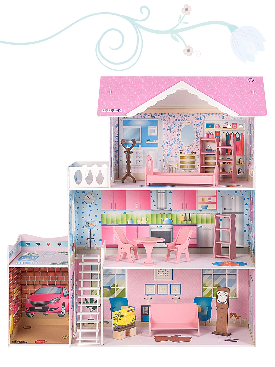 Домик для кукол PAREMO 118 см с мебелью PD318-11 - фото 10