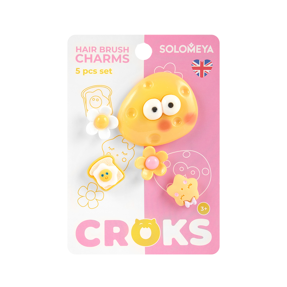 Solomeya Набор украшений для расчески, Летнее настроение, 5 шт./Set of charms for hair brush, Summer mood, 5 pcs. - фото 1