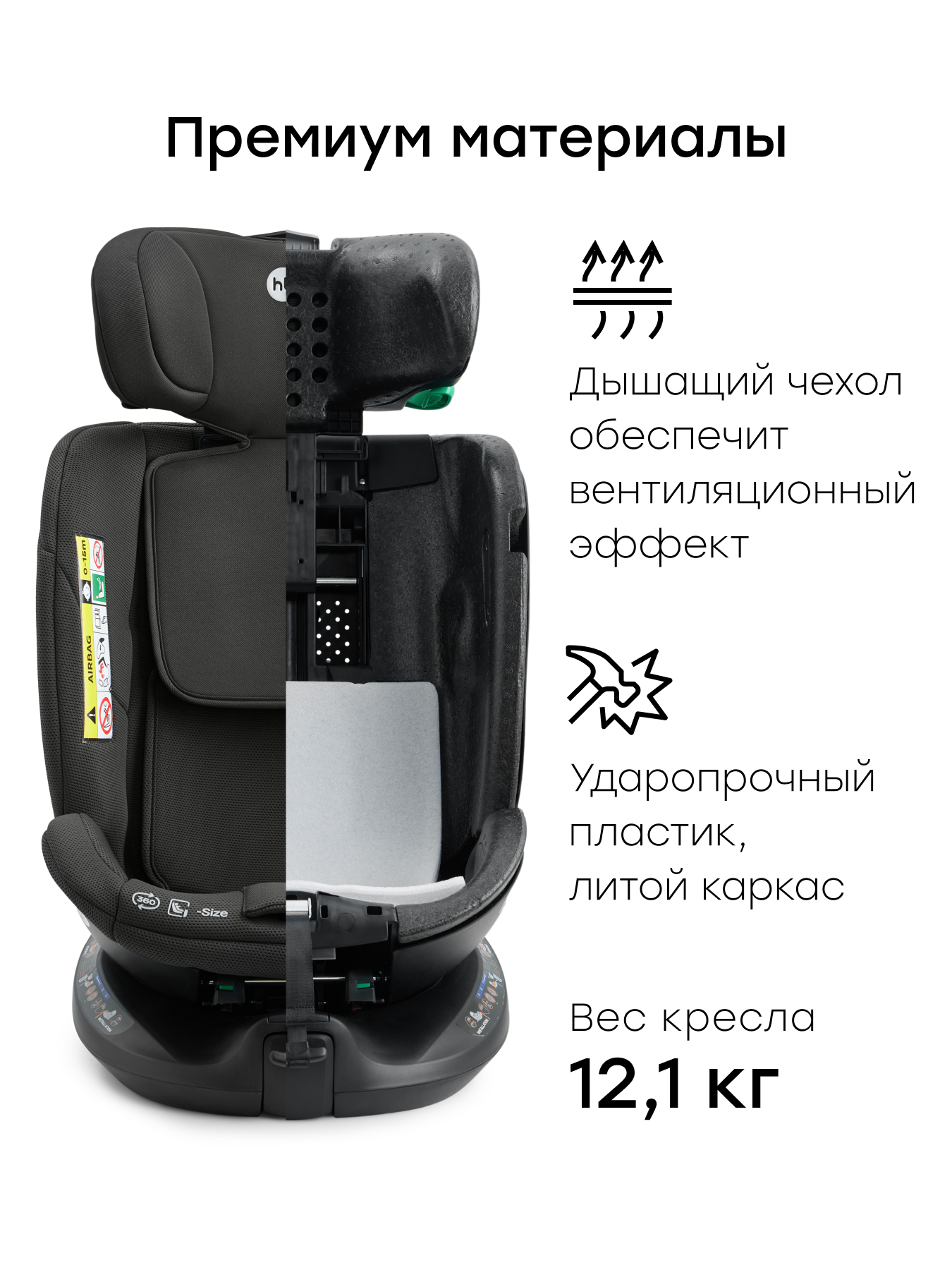 Автокресло Happy Baby KIDSTER Isofix 0+/1/2/3 (0-36 кг) черный - фото 5