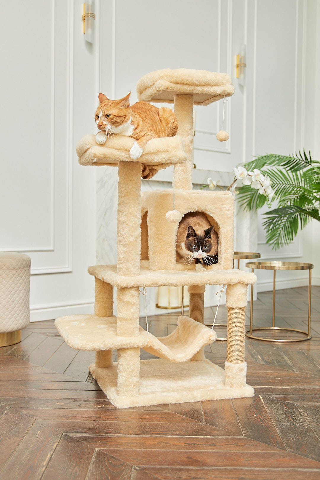 Игровой комплекс для кошек дом Pet БМФ Бежевый - фото 2