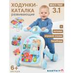 Каталка Babyhit с ручкой голубой