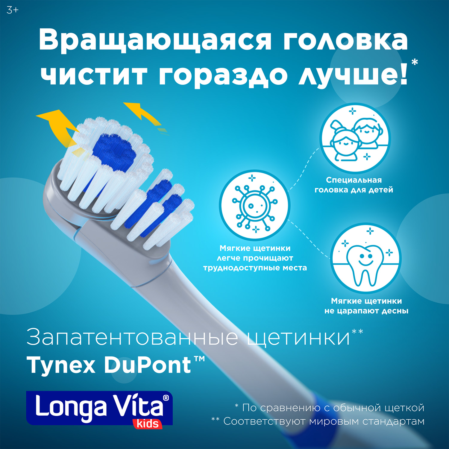 Зубная щетка электрическая LONGA VITA от 3 лет - фото 4