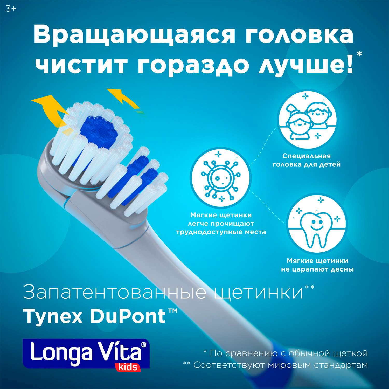 Зубная щетка электрическая LONGA VITA от 3 лет - фото 4