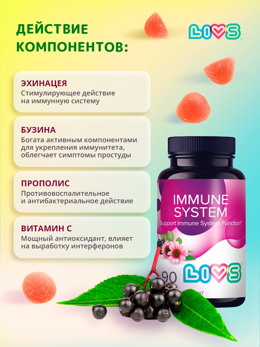 Комплекс витаминов LIVS Витамин Д 3 + Иммун Систем - фото 4