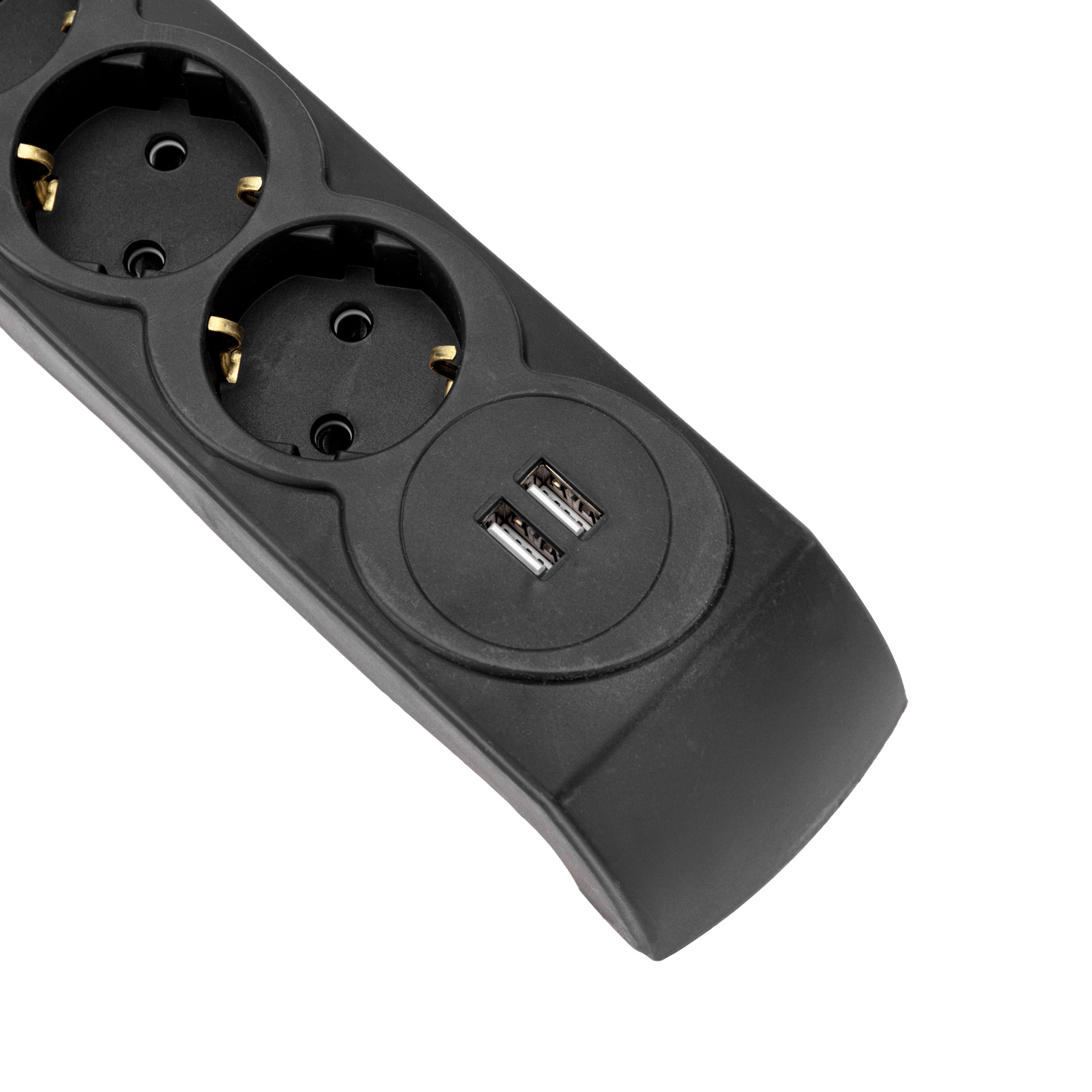 Фильтр сетевой Kranz 5 метров 5 гнезд с автовыключением 2 USB черный - фото 4